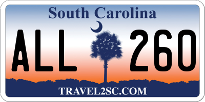 SC license plate ALL260