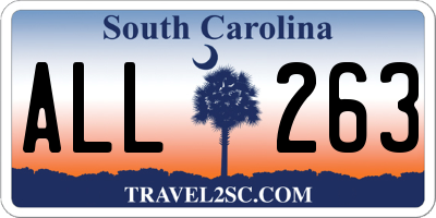 SC license plate ALL263