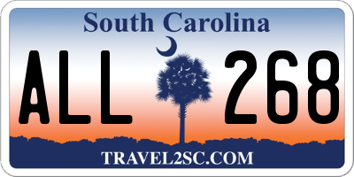 SC license plate ALL268