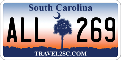 SC license plate ALL269
