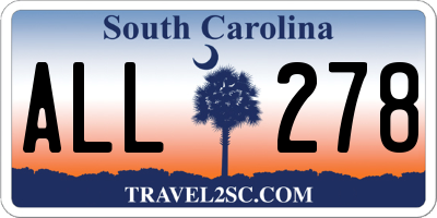 SC license plate ALL278
