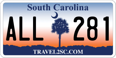 SC license plate ALL281