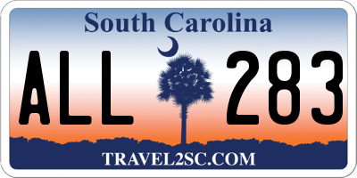 SC license plate ALL283