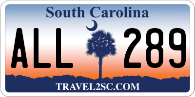 SC license plate ALL289