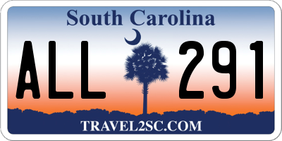 SC license plate ALL291