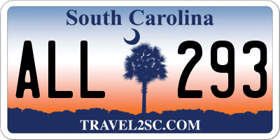 SC license plate ALL293