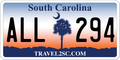SC license plate ALL294