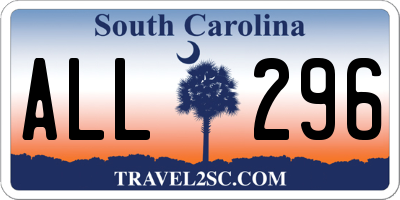 SC license plate ALL296