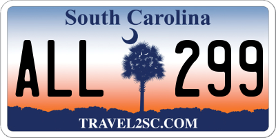 SC license plate ALL299