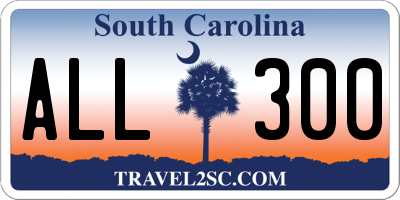 SC license plate ALL300