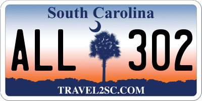 SC license plate ALL302