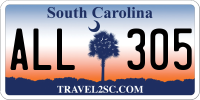 SC license plate ALL305