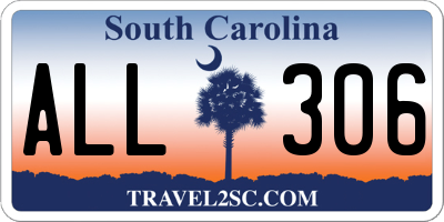 SC license plate ALL306