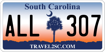 SC license plate ALL307