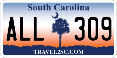 SC license plate ALL309