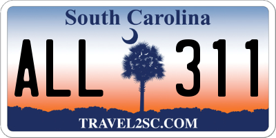 SC license plate ALL311