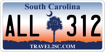 SC license plate ALL312