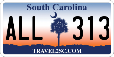 SC license plate ALL313