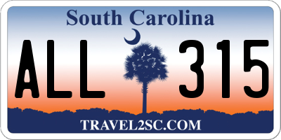 SC license plate ALL315