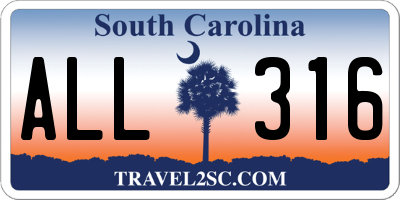 SC license plate ALL316