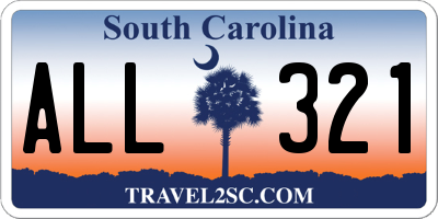SC license plate ALL321