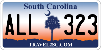SC license plate ALL323
