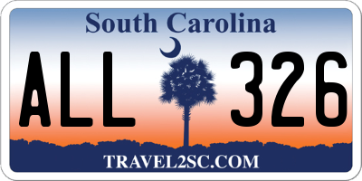 SC license plate ALL326