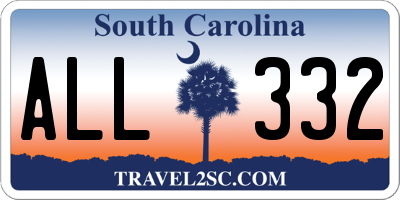 SC license plate ALL332