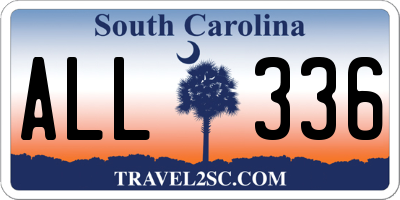 SC license plate ALL336