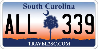 SC license plate ALL339