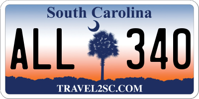 SC license plate ALL340
