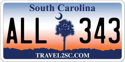 SC license plate ALL343