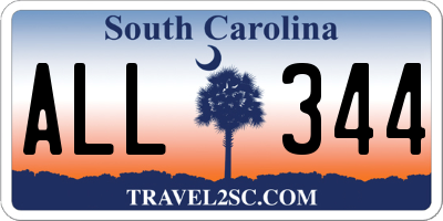 SC license plate ALL344