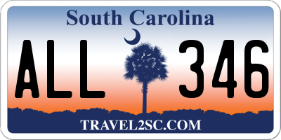 SC license plate ALL346