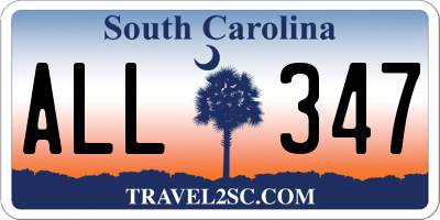 SC license plate ALL347