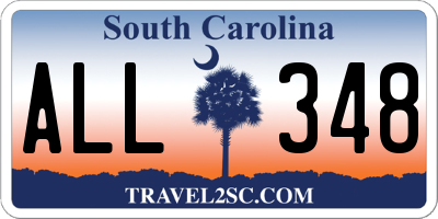 SC license plate ALL348