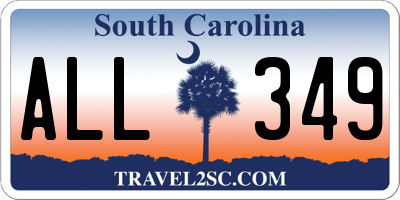 SC license plate ALL349