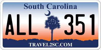SC license plate ALL351