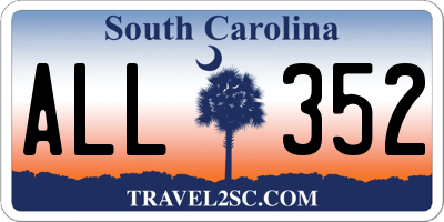 SC license plate ALL352