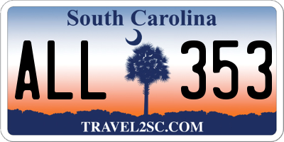 SC license plate ALL353