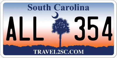 SC license plate ALL354