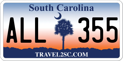 SC license plate ALL355