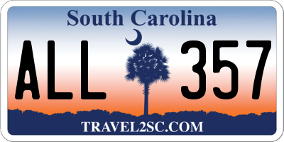 SC license plate ALL357
