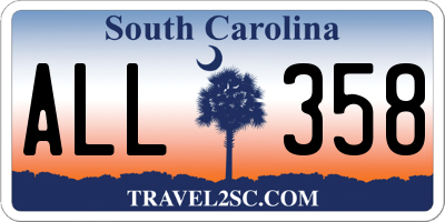 SC license plate ALL358