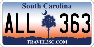 SC license plate ALL363