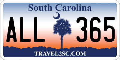 SC license plate ALL365
