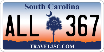 SC license plate ALL367