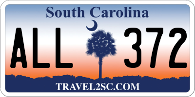 SC license plate ALL372