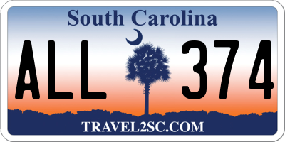 SC license plate ALL374