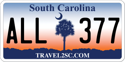 SC license plate ALL377
